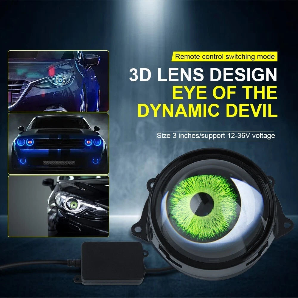 🔥 3D Devil Eye LED Projector Headlights – Dynamic Lens Design for Cars (Terror Eyes Edition) - 50% OFF - TODAY ONLY