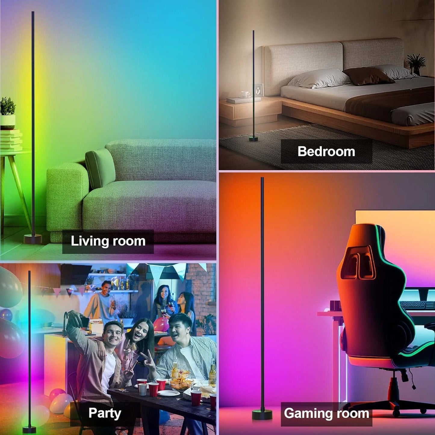 🌈 LoomSmart™ RGB+IC Corner Floor Lamp – Light Up Your Life Smarter - 50% OFF - TODAY ONLY