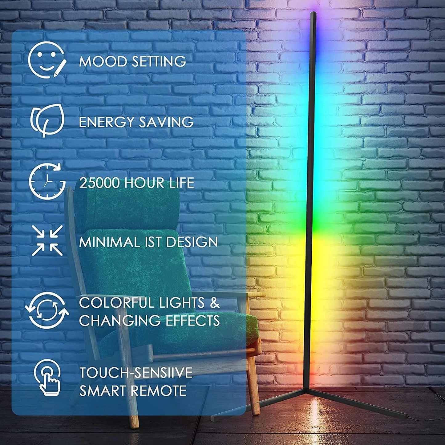🌈 LoomSmart™ RGB+IC Corner Floor Lamp – Light Up Your Life Smarter - 50% OFF - TODAY ONLY