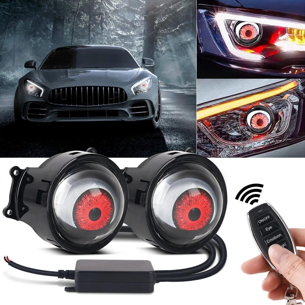 🔥 3D Devil Eye LED Projector Headlights – Dynamic Lens Design for Cars (Terror Eyes Edition) - 50% OFF - TODAY ONLY