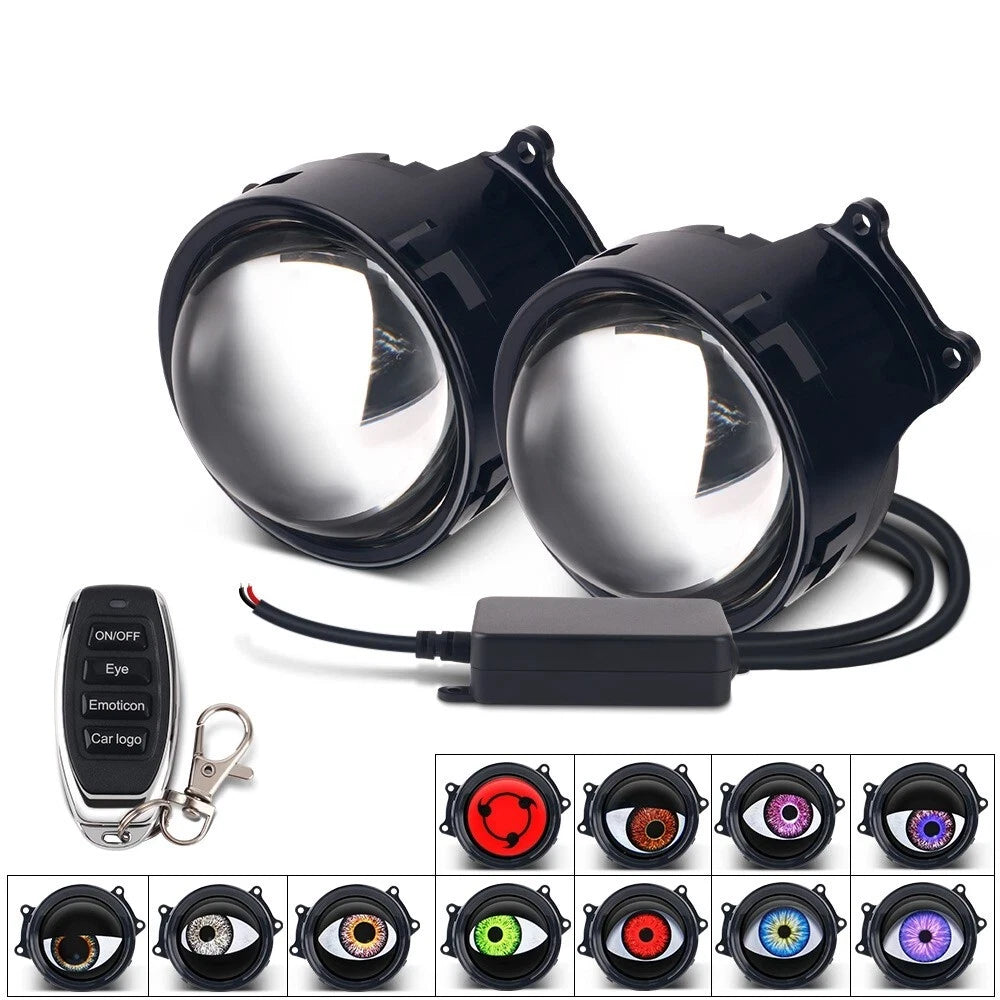 🔥 3D Devil Eye LED Projector Headlights – Dynamic Lens Design for Cars (Terror Eyes Edition) - 50% OFF - TODAY ONLY