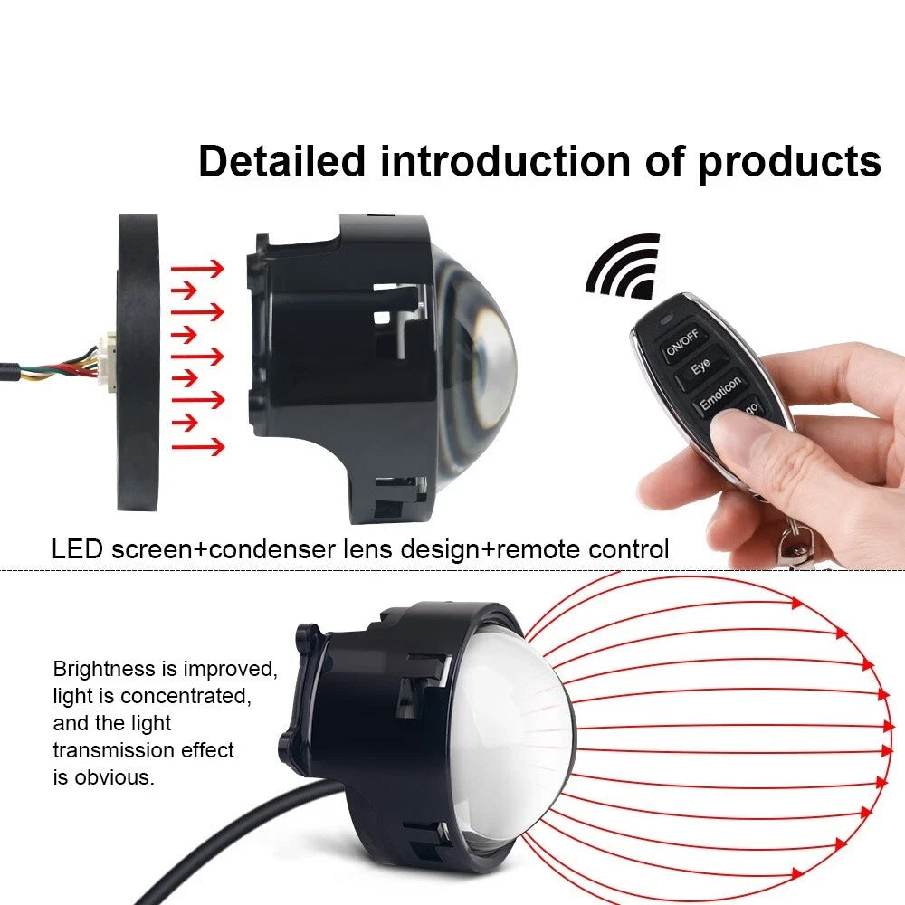 🔥 3D Devil Eye LED Projector Headlights – Dynamic Lens Design for Cars (Terror Eyes Edition) - 50% OFF - TODAY ONLY