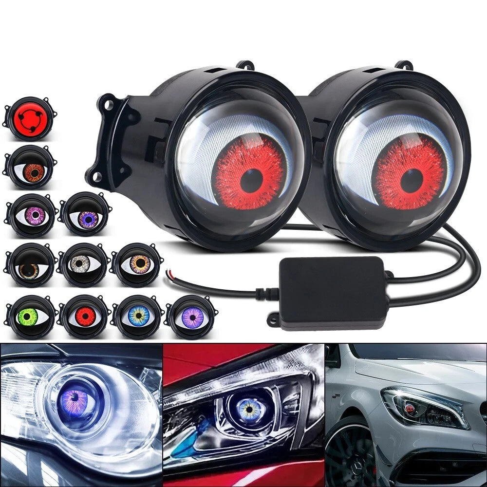 🔥 3D Devil Eye LED Projector Headlights – Dynamic Lens Design for Cars (Terror Eyes Edition) - 50% OFF - TODAY ONLY