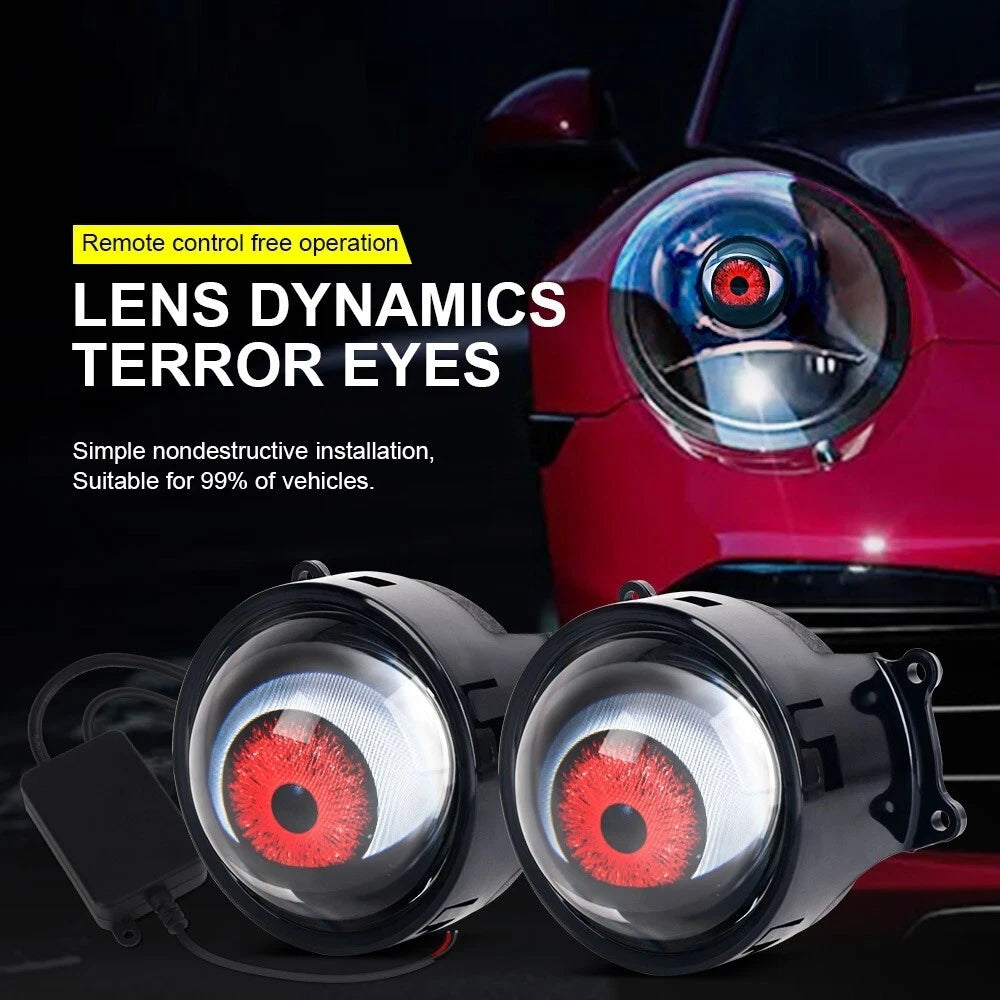 🔥 3D Devil Eye LED Projector Headlights – Dynamic Lens Design for Cars (Terror Eyes Edition) - 50% OFF - TODAY ONLY